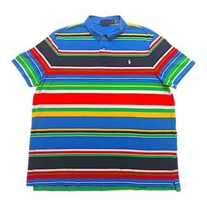 Polo by Ralph Lauren Blue and Red Striped Polo Shirt